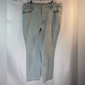 Good American Hi-Rise Classic Skinnyish Fit Light Denim Jeans 16